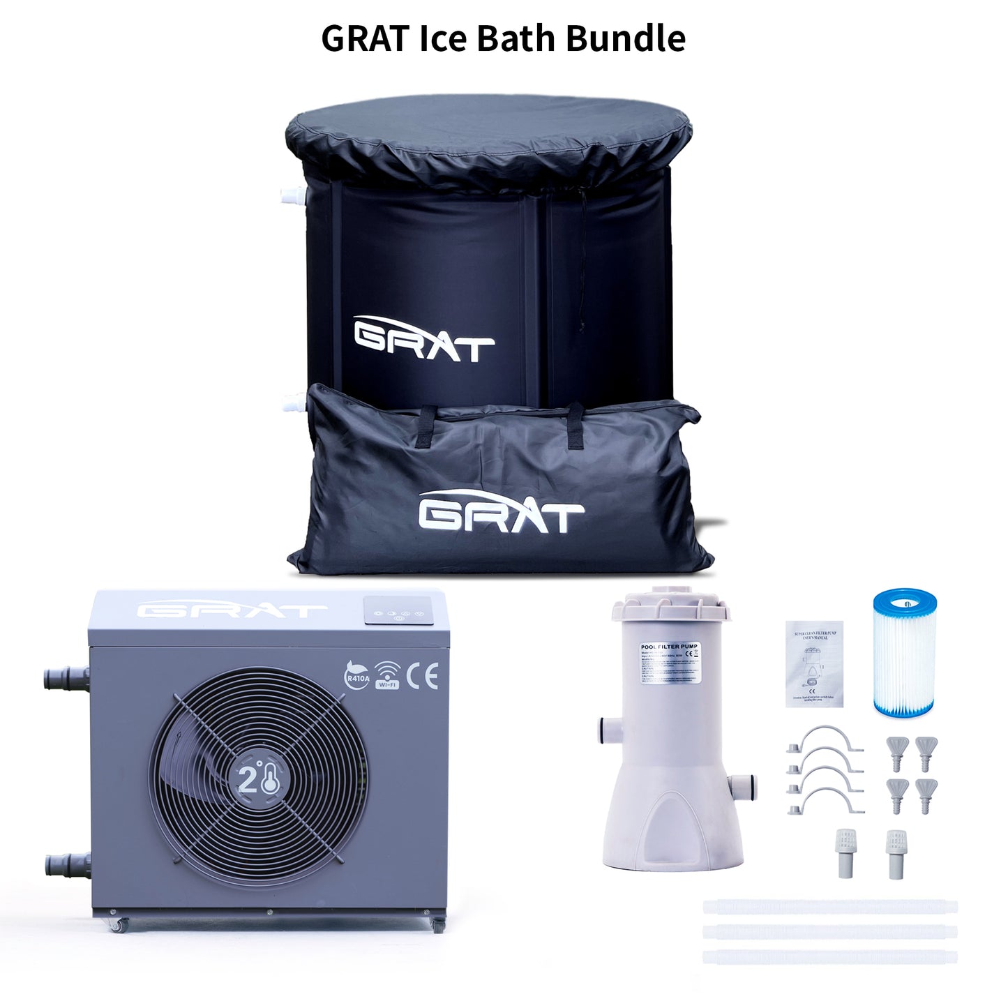 GART® Portable Wifi Control Ice Bath Chiller with Cold Ice Plunge Tub Advanced Ozone Filtration Cools in 3 hours, Can be Lowest to 36°F