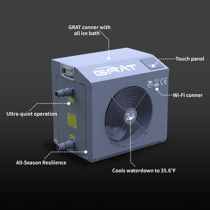 GART® Portable Wifi Control Ice Bath Chiller with Cold Ice Plunge Tub Advanced Ozone Filtration Cools in 3 hours, Can be Lowest to 36°F